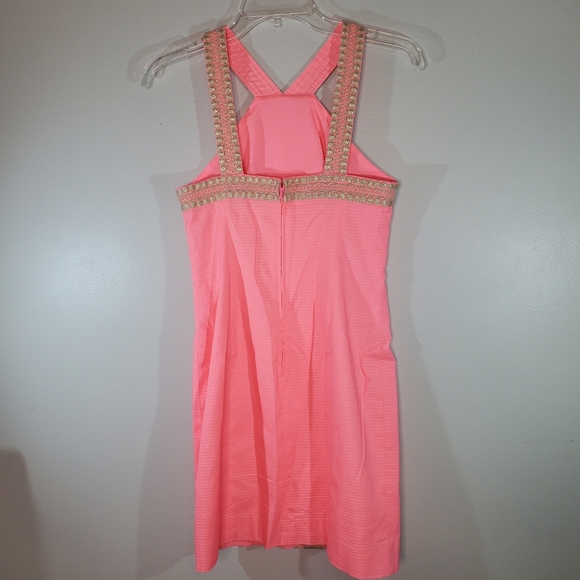 Lilly Pulitzer Coral Pink Vena Stretch Shift Dress 00 - Picture 9 of 14